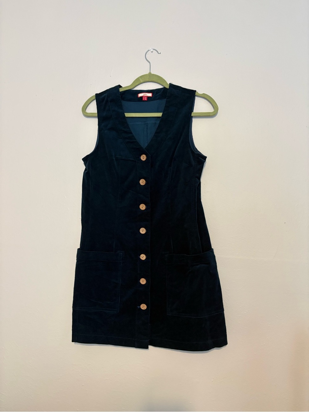 Blue Corduroy Button Up Dress